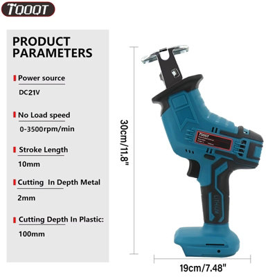 21V Cordless Reciprocating Saw With 2 Batteries Electric Wood Metal Cutter