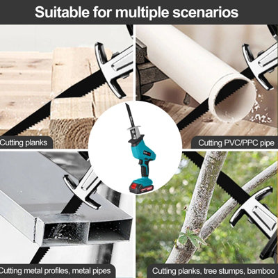 21V Cordless Reciprocating Saw With 2 Batteries Electric Wood Metal Cutter