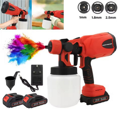 21V Cordless Spray Gun With 2x Batteries