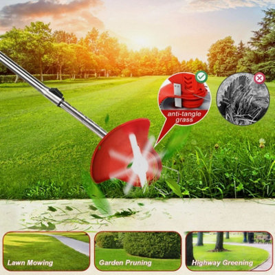 21V Electric Cordless Grass Trimmer Strimmer Garden Edger Cutter with 2 ...