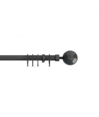 22-25mm  Finesse Ball End Metal Curtain Pole Set - Gun Metal Grey