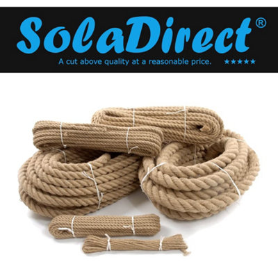 22 mm Jute Rope, 50 metres / 164 ft Long, Strong Natural Hessian Cord ...