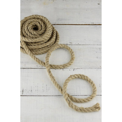 22 mm Jute Rope, 50 metres / 164 ft Long, Strong Natural Hessian Cord ...