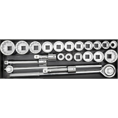 22 PACK Socket Set - 3/4" Square Drive - 12 Point Socket Kit - Chrome Vanadium
