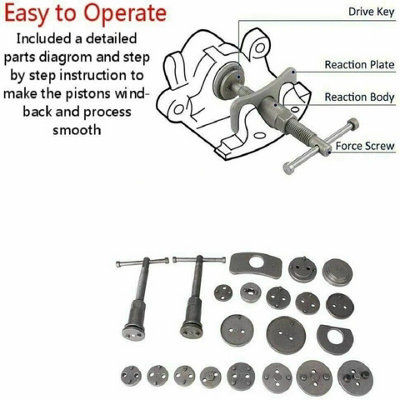 22 Piece Brake Caliper Wind Back Tool Set for Car Brake Repair