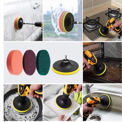 22 Piece Drill Cleaning Attachment Set - High-speed Rotation With High Quality Bristle Brush - Made From Durable Material