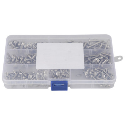 220-Piece Set of M3,M4,M5 304 Stainless Steel Pan Head Self-Tapping Screws
