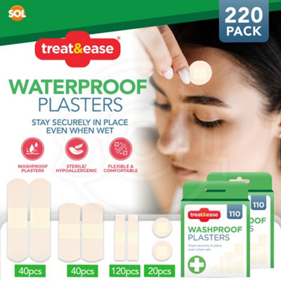 220 Waterproof Plasters & Dressing Supplies - Childrens Plasters Waterproof Assorted Plasters Kids Plasters for First Aid Kit - 3