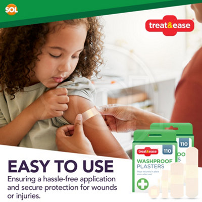 220 Waterproof Plasters & Dressing Supplies - Childrens Plasters Waterproof Assorted Plasters Kids Plasters for First Aid Kit - 6
