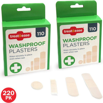 220 Waterproof Plasters & Dressing Supplies - Childrens Plasters Waterproof Assorted Plasters Kids Plasters for First Aid Kit - 9