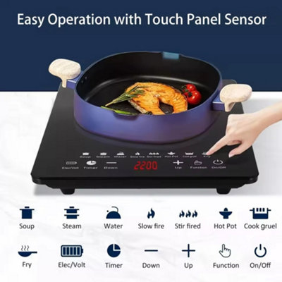 Induction Hob, 2200W Portable Induction Hob with Silent