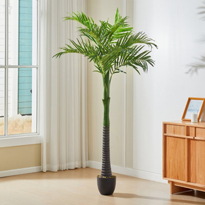 220cm H Artificial Coconut Palm Tree, Fake Plant Pot, Imitation Tropical  Large Artificial Plant for Home Outdoor Decoration