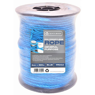 220m x 6mm Polypropylene Rope General Purpose Blue