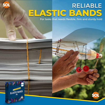 220pk Brown Elastic Bands for Offices - 8cm - Rubber Bands Assorted Sizes - Thick Elastic Bands Office - Sturdy Elastic Band
