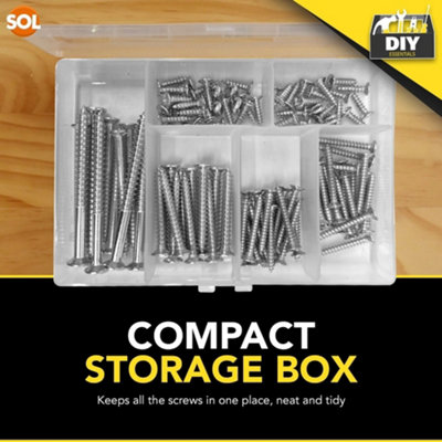 220PK Wood Screws Assorted Selection Set Box Mixed Countersunk