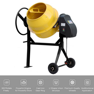 220V 550 W Electric Cement Mixer on Wheels 140 L