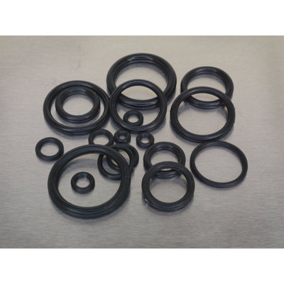 225 Piece Rubber O Ring Assortment Partitioned Box Metric Tap Seal Washer