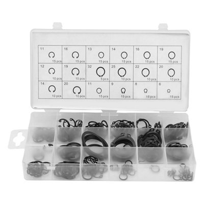 225-Piece Snap Retaining Ring Circlip Assortment Set with 18 Sizes for ...
