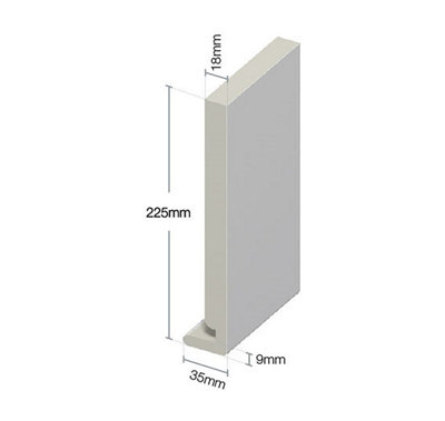 225mm Fascia Board in White - 5m