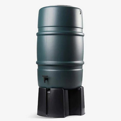 227L Litre Green Extra Large Water Butt & Accessory Kit includes rain trap - 3