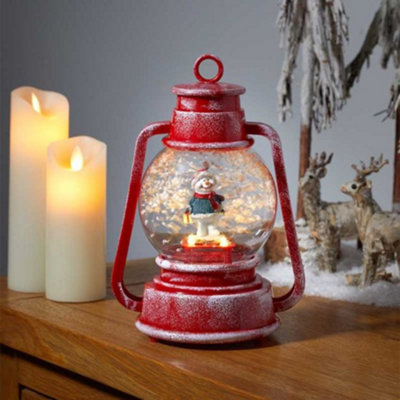 22cm Battery Operated Light up SnowFall Snowman Lamp Lantern Decoration Price Comparisons | Compare The Build