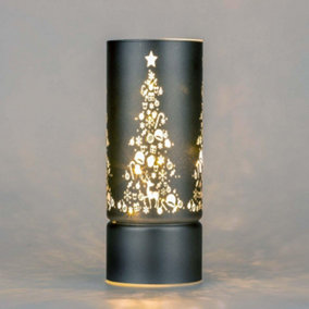 22cm Christmas Decorated Vase Led Grey Glass Vase / Christmas Tree