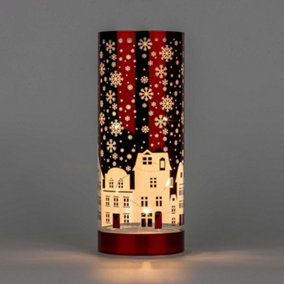 22cm Christmas Decorated Vase Led Red Glass Vase / Village