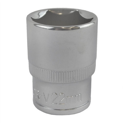 22mm 1/2" Drive Shallow Metric Socket Single Hex / 6 sided Bergen