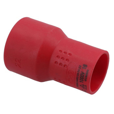 22mm 1/2in drive VDE Insulated Shallow Metric Socket 6 Sided Single Hex 1000 V