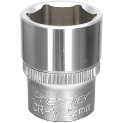 22mm Chrome Vanadium Steel Drive Socket - 1/2 Inch Square Drive Tool for Professionals