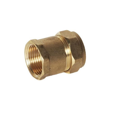 22mm Compression by 3/4" BSP Brass Female Iron Coupler Straight Adaptors 22mm x 3/4" Female (Pack of 1)