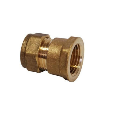 22mm Compression by 3/4" BSP Brass Female Iron Coupler Straight Adaptors 22mm x 3/4" Female (Pack of 1)