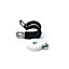22mm dia x 6mm high Rubber Coated Cable Holding Magnet With 13mm Rubber Clamp (White) - 4.3kg Pull (Pack of 2)