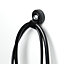 22mm dia x 6mm high Rubber Coated Cable Holding Magnet With 9.5mm Cable Clip (Black) - 4.3kg Pull (Pack of 2)