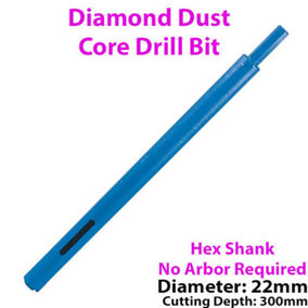 22mm x 300mm Diamond Core Drill Bit Hole Cutter For Brick Wall / Concrete Block