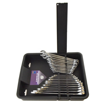 25PC COMBINATION SPANNER WRENCH SET METRIC AF IMPERIAL RING OPEN IN - Foto 3