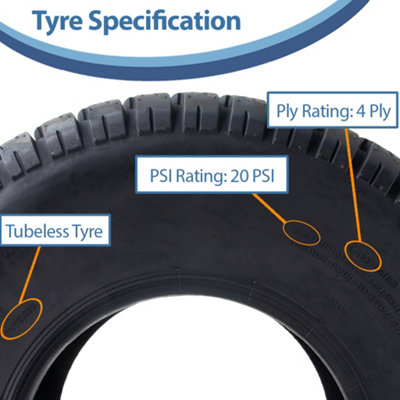 thumbnail image 2 of Antego 22x9.50-10 Lawn & Garden Mower Tires & Wheels – 4 Ply Turf Tires, Set Of 2 2 of 6