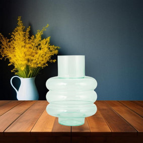 23.5cm Pastel Clear Glass Vase Shaped Lattice Texture Glass Bud Or Stem Flower