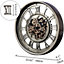 23.62 Inches Bronze Moving Gear Wall Clock With 3D Numbers Indoor Home Decor