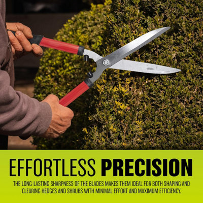23 Inch Hedge Shears Gardening Grass Steel Trimmer Edging Lawn Cutter Soft Grip Handle Garden Pruning Hand Tool Precise Cutting