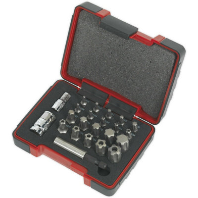 23 PACK TRX Star SECURITY Socket Bit Set - 1/4" 3/8" Square Drive - T10 to T60