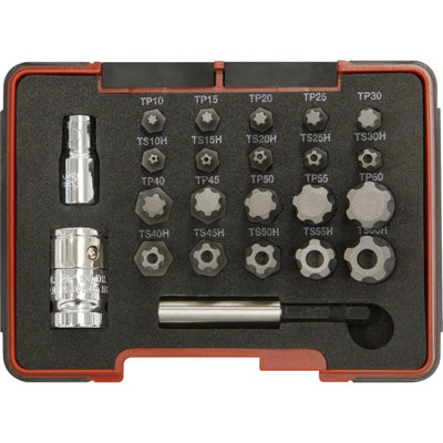 23 PACK TRX Star SECURITY Socket Bit Set - 1/4" 3/8" Square Drive - T10 to T60