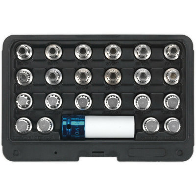 23-Piece Locking Wheel Nut Key Set for Dealers and Repair Centres