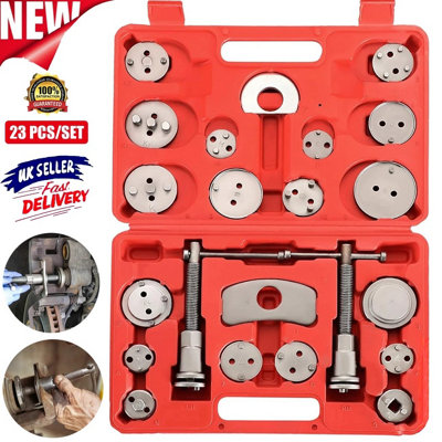 23 Piece Universal Brake Caliper Piston Rewind Wind Back Tool Kit Heavy ...