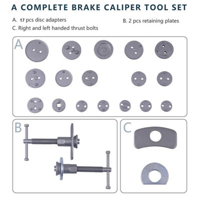 23 Piece Universal Brake Caliper Piston Wind Back Tool Kit