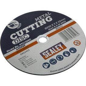 230 x 3mm Flat Metal Cutting Disc - 22mm Bore - Heavy Duty Angle Grinder Disc