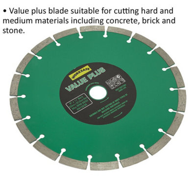 230mm Diamond Cutting Disc Blade - 22mm Bore - Long Lasting Brick Concrete Stone