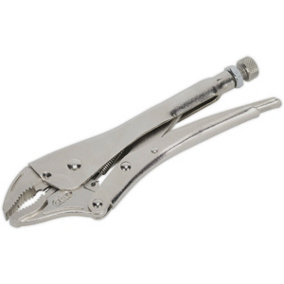230mm Locking Pliers - Curved Deeply Serrated 45mm Jaws - Hardened Teeth