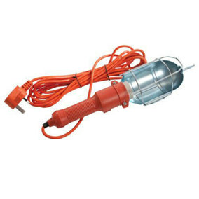 230V 60W Work Light Protective Bulb Cage 5m Cable Req. 60W Lamp