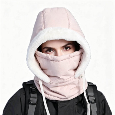 Amorly Women Men Hats Trapper Hat Winter Trooper Hat Ushanka Ear Flap Hunting Hat Aviator Windproof Skiing Snow Hat Caps (Pink)